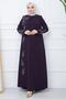 Plus Size Leaf Jewelled Mother's Dress Purple HM2350 - 7