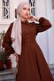 Belted Mevlana Dress Brown HM2105 - 2