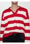 Striped polo collar sweater