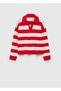 Striped polo collar sweater - 3