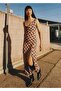 Square Print Midi Dress - 8