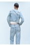 Zippered Denim Coat - 4