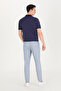 Men's Carrot Fit Blue Canvas Trousers 50263819-Vr036 - 4
