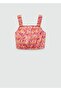 Desenli cropped bluz - 3