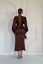 V-Neck Satin Dress - 4