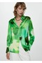 Patterned satin shirt