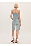 Plain Denim Bermuda Shorts - 4