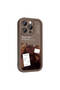 iPhone 14 Pro Compatible Case Patterned Back Surface Classy Cover - Dark Brown - T32270