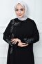 Plus Size Leaf Jewelled Mother's Dress Black HM2350 - 7