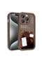 iPhone 14 Pro Compatible Case Patterned Back Surface Classy Cover - Dark Brown - T32270 - 4