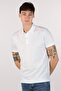 Ar-Ma Men's Polo Collar T-Shirt Without Print Basic Regular Fit Single Roll Neck Lycra Pique Y22374303201 White - 4