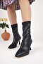 Diamond Guaranteed Women's Stretch Ankle Medium Heeled Boots
