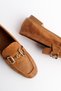 Mona Guaranteed Metal Buckle Leather Women's Loafer Casual Shoes - 2