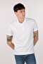 Ar-Ma Men's Polo Collar T-Shirt Without Print Basic Regular Fit Single Roll Neck Lycra Pique Y22374303201 White - 3
