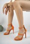 Nikita Guaranteed Women's Satin Style Stylish and Comfortable Thin Heeled Shoes with Back Zipper