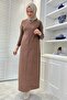 Zebra Pattern Knitwear Dress Milk Coffee