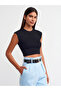10525 Crew Neck Short Sleeve Knitwear Top-Black