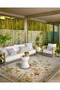 Cream Border Floral Themed Patterned Woven Base Carpet and Washable Carpet Miravip10237 - 3