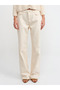 71448 Cotton Low Waist Wideleg Denim Trousers-Ecru - 4