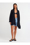 60232 Kimono Sleeve Asymmetrical Knitwear Cardigan-Black - 3