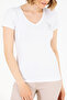 Women's White V-Neck Basic T-Shirt 50263976 -Vr013 - 6