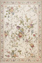 Cream Border Floral Themed Patterned Woven Base Carpet and Washable Carpet Miravip10237