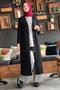 Checkerboard Patterned Black Knitwear Cardigan - 5