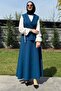 Elegant Skirt Vest Set Petrol Blue - 8