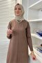Zebra Pattern Knitwear Dress Milk Coffee - 3