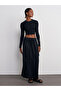 31236 Long Sleeve Crop Top-Black - 2