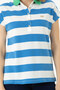 Women's Cobalt Blue Polo Neck T-Shirt 50263969-Vr045 - 6