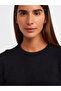 10490 Crew Neck Ribbed Short Sleeve Crop Sweater-Black - 4