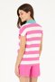 Women's Pink Polo Collar T-Shirt 50263969-Vr041 - 5