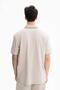 Ar-Ma Men's Polo Collar T-Shirt Unprinted Basic Regular Fit Double Collar Combed Cotton Pique Y27374352601 Beige-B1 - 4