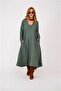 Italian V-neck Long Sleeve Linen Dress - 5