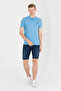 Men's Turquoise Basic Polo collar Shirt 50264891-VR093 - 4
