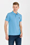 Men's Turquoise Basic Polo collar Shirt 50264891-VR093 - 2