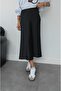 Black Crepe Satin Skirt - 4
