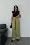 Oil Green Noemi Rope Lace-Up Trousers