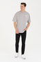 Men's Gray Long Fit Crew Neck T-Shirt 50264941-Vr024 - 4