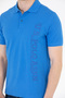 Men's Cobalt Blue Polo Neck T-Shirt 50265068 -Vr045 - 7