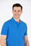 Men's Cobalt Blue Polo Neck T-Shirt 50265068 -Vr045 - 3