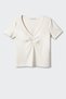 Cotton T-Shirt with Pucker Detail - 3