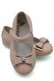 Sermoda Bow Stone Detail Baby Ballet Flats Flats Powder Pink