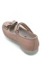 Sermoda Bow Stone Detail Baby Ballet Flats Flats Powder Pink - 4
