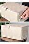 Cream Striped Small Size under Base Suitcase Organizer - Travel Bag 30X20X15 cm 2 Pieces - 2