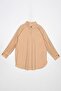 Beige Oversize Sleeve Pleat Detailed Shirt Tunic - 5