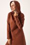 Light Brown Scoop Neck Hooded Dress
