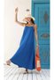 Blue Ayrobin Long Dress with Adjustable Straps - 7033