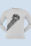 Ostrich Wonder Relax Fit Long Sleeve Gray Women's Combed Cotton T-Shirt - 2